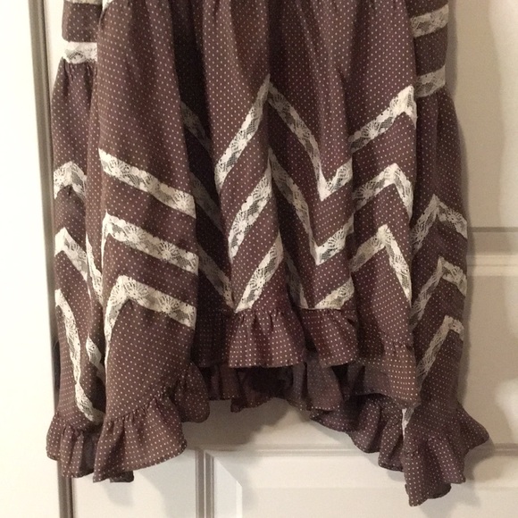 Intimately Free People | Brown & Cream Dots Voile Trapeze Top - Picture 3 of 8